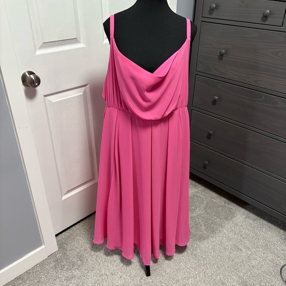 torrid Dresses & Skirts - Torrid -- Midi Chiffon Cowl Neck Pleated Dress